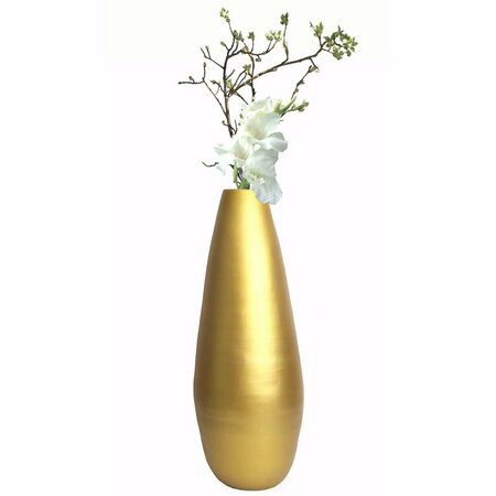 COLOCAR Spun Bamboo Modern Tall Floor Vase, Gold Metallic CO2641793